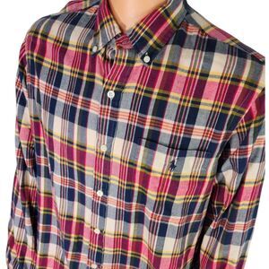 Polo Ralph Lauren Shirt Plaid Flannel Mens large Red Multicolor 🔥 Nice!
